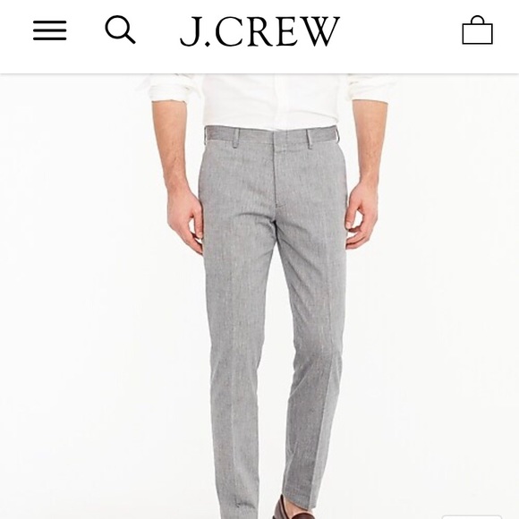 J Crew Grey Slim Bowery Pant Size 